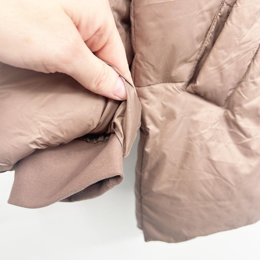 Abercrombie & Fitch Womens Taupe Hooded Oversized Puffer Jacket Coat Size S - Picture 4 of 12